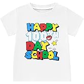 100 Days of School Shirt Boys Toddler Level 100th Days Unlocked Game Controller T-Shirt Crewneck Short Sleeve Tops