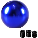 YIUIY Universal Round Ball Gear Shift Knob,Chrome Finish Aluminum Shifter Knobs with 3 Adapters Compatible with Manual and Automatic Transmission Car(Blue)