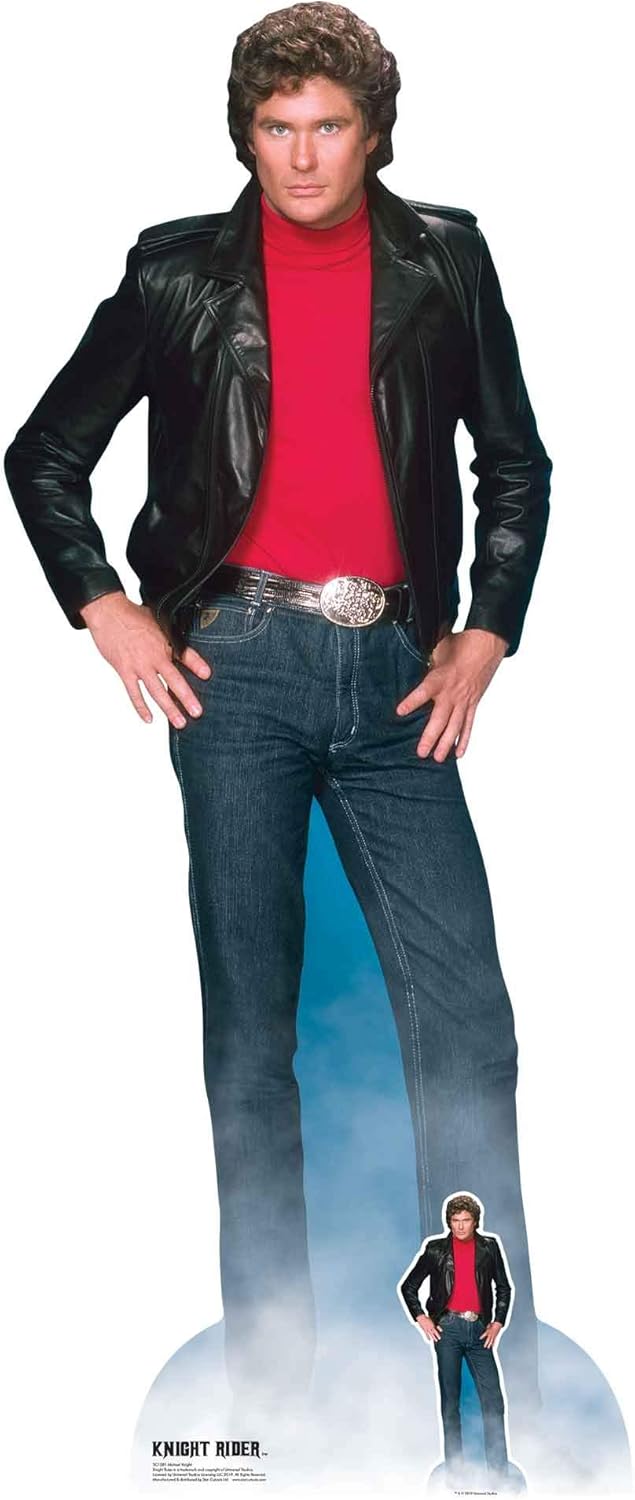 Star Cutouts SC1381 Michael David Hasselhoff Knight Rider Lifesize Cardboard Cutout with Free Mini Standee Perfect for 80s parties