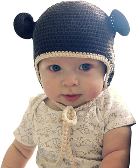 Amazon Co Jp Melondipity Boysチョコレートブラウン有機crochet Bear赤ちゃん帽子 かわいいビーニー カラー ブラウン 服 ファッション小物