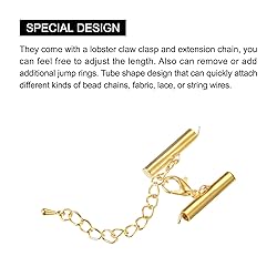 uxcell 10Sets Slide on End Clasps with Lobster Claw