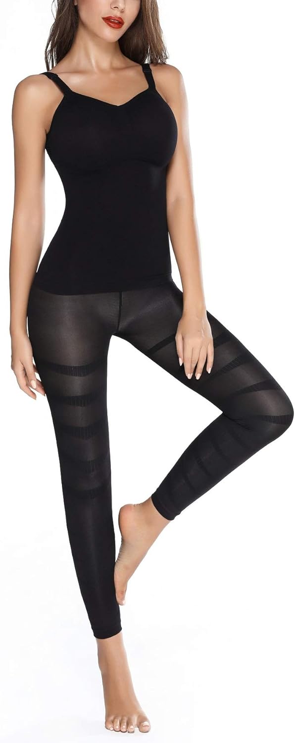 SHAPERIN Legging Gainant Taille Haute Femme Pantalon Moulant Collants Skinny Stretch Slim