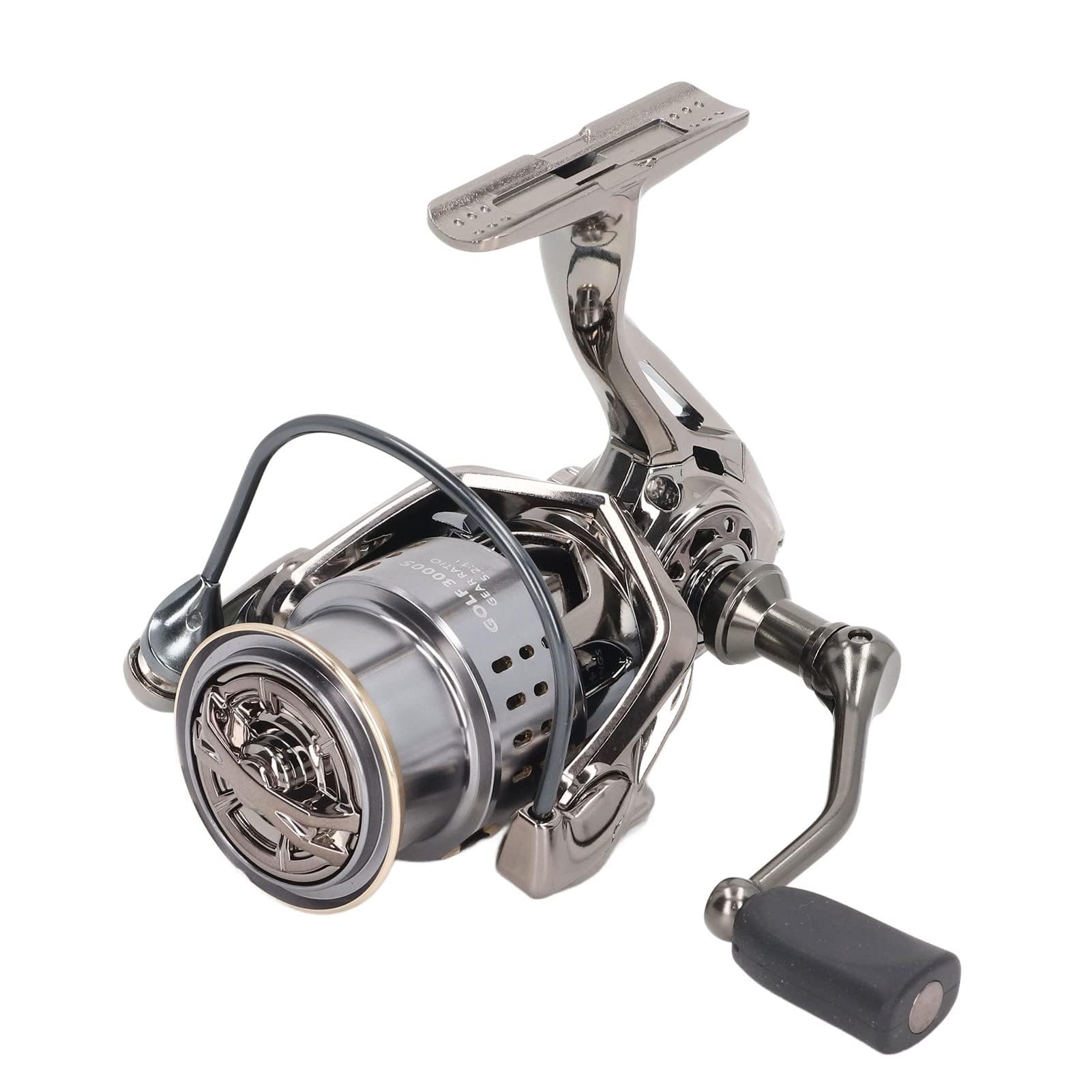 HERCHR Anti Corrosion Saltwater/Freshwater Sea Fishing Reel Carp Fishing Spinning Reel Metal 5.2:1 Fishing Reel Long Casting Chamfer Outlet Baitcaster Reels for Ice, Sea, Carp Fishing (3000S)