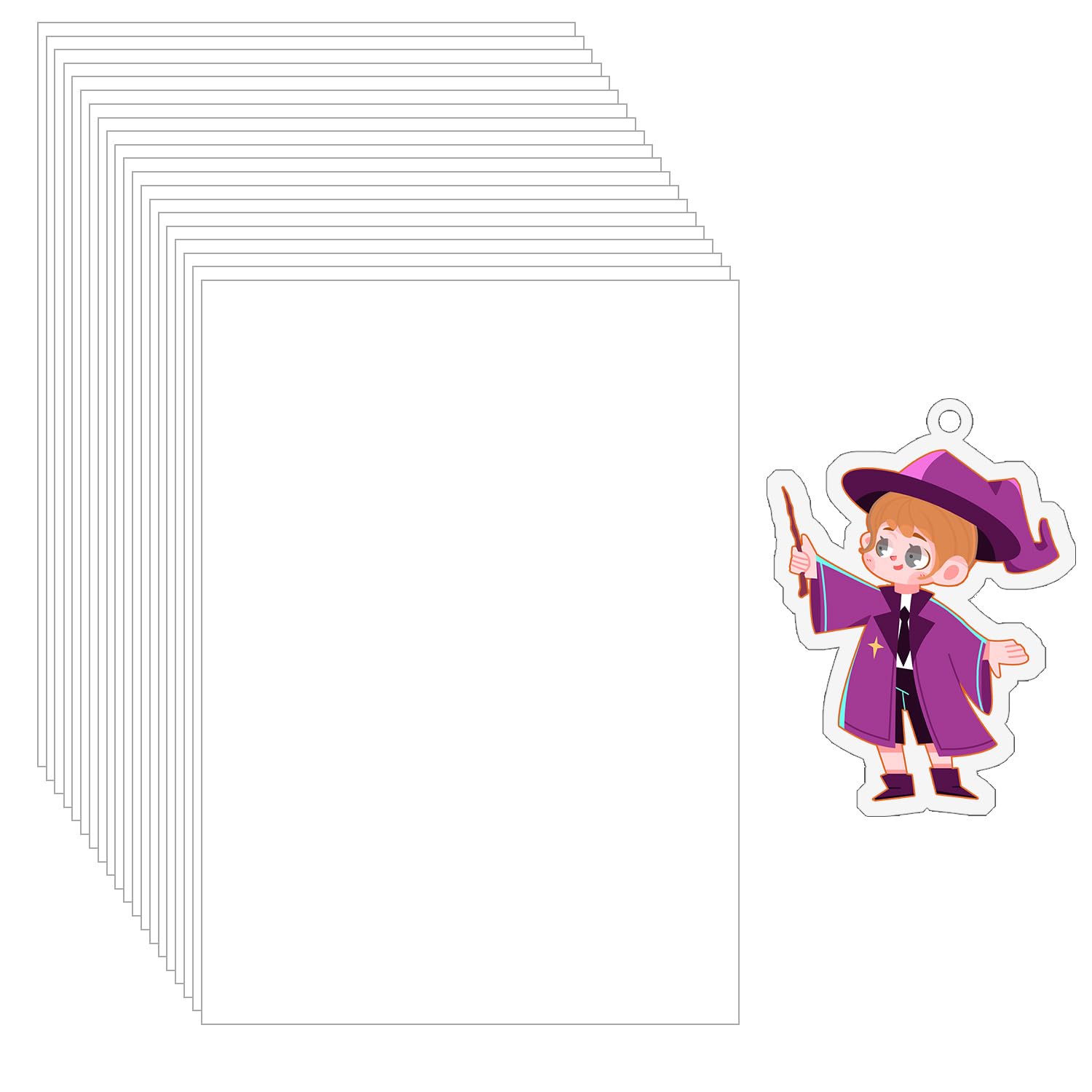 20pcs Shrinky Plastic Sheets Printable 7.9x11.4 Inch Clear Shrinky Plastic Cards Shrinky Plastic Paper Kit for Kids Creative DIY Crafts Making Keychains Earrings