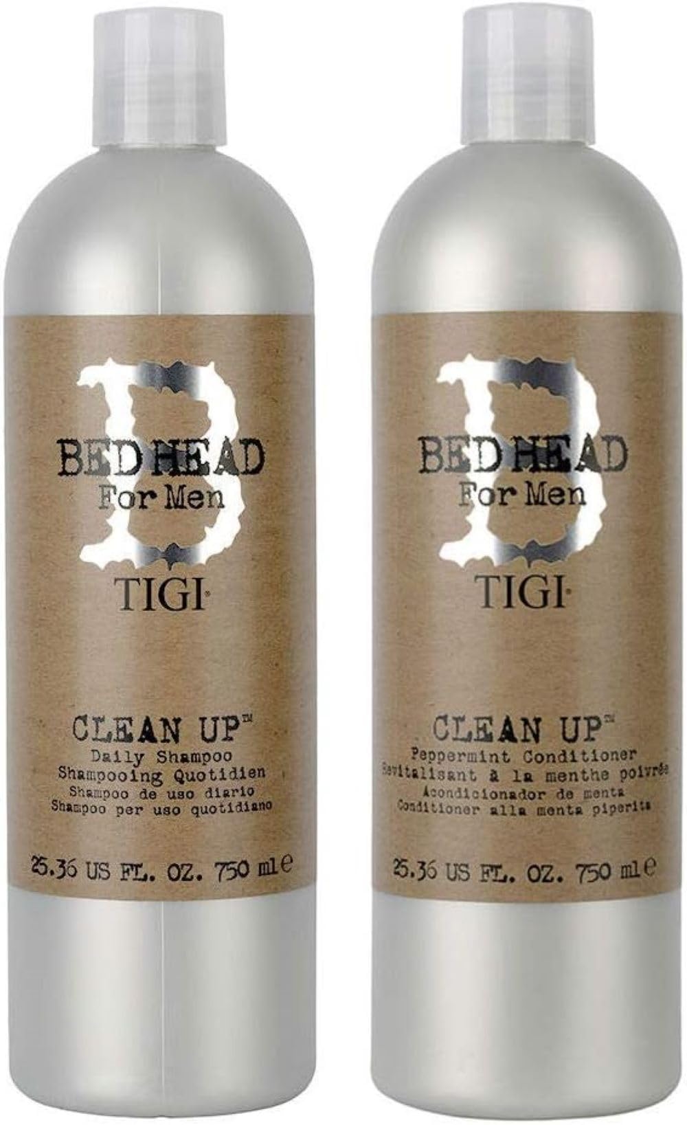 Bed Head by TIGI Mens Clean Up Shampoo & Conditioner Set – Salon Quality, Professional Daily Hair Care for Men, Deep Cleansing, Hydrating & Scalp Refreshing Treatment with Peppermint & Menthol