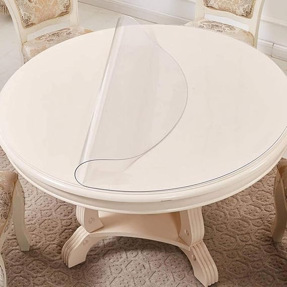 SINKITA Redonda Cristal PVC Mantel,Transparente Mantel De Mesa