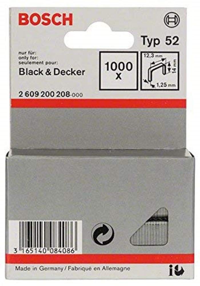 Bosch Accessories Bosch Professional 2609200208 1000 Staples 14/12.3 mm Type 52