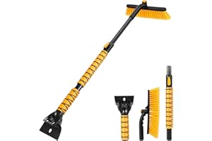 aolopw 44" Ice Scraper and Snow Brush for SUV, 360° Pivoting Extendable Long Snow Brush for Car, Snow and Ice Scrapers for Wi