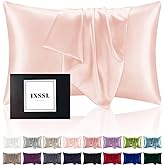 INSSL Silk Pillowcase for Women, Mulberry Silk Pillowcase for Hair an Skin and Stay Comfortable and Breathable During Sleep. (Pink, 20"×26")