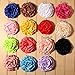 20Pcs EMAXELER Mixed Random Colors Flat-bottomed Beautiful DIY Handmade Decorative Ring Flowers for Headbands Hair Clips Scrapbooking Clothes and More Decoration 20 PCS Ring Flowers