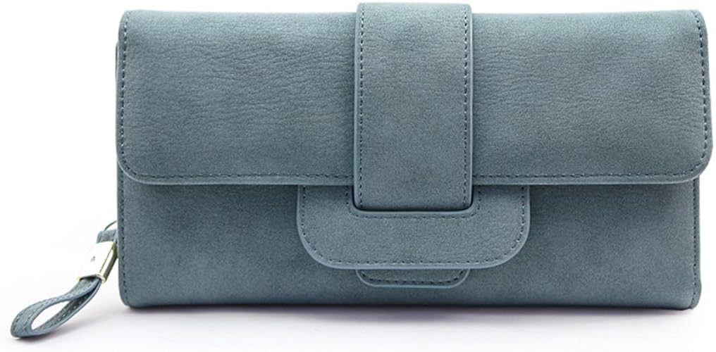 Amazon 可愛い 二つ折り財布 レディース 長財布 ブルー ノーブランド品 財布