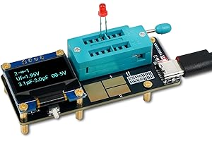 Treedix GM328 Transistor Tester – Mosfet Transistor Capacitor Tester, LCR/ESR Meter, SMD Electronic Component Tester for Diode/MOSFET/Capacitor/Resistor (PNP/NPN/Triode/Zener)