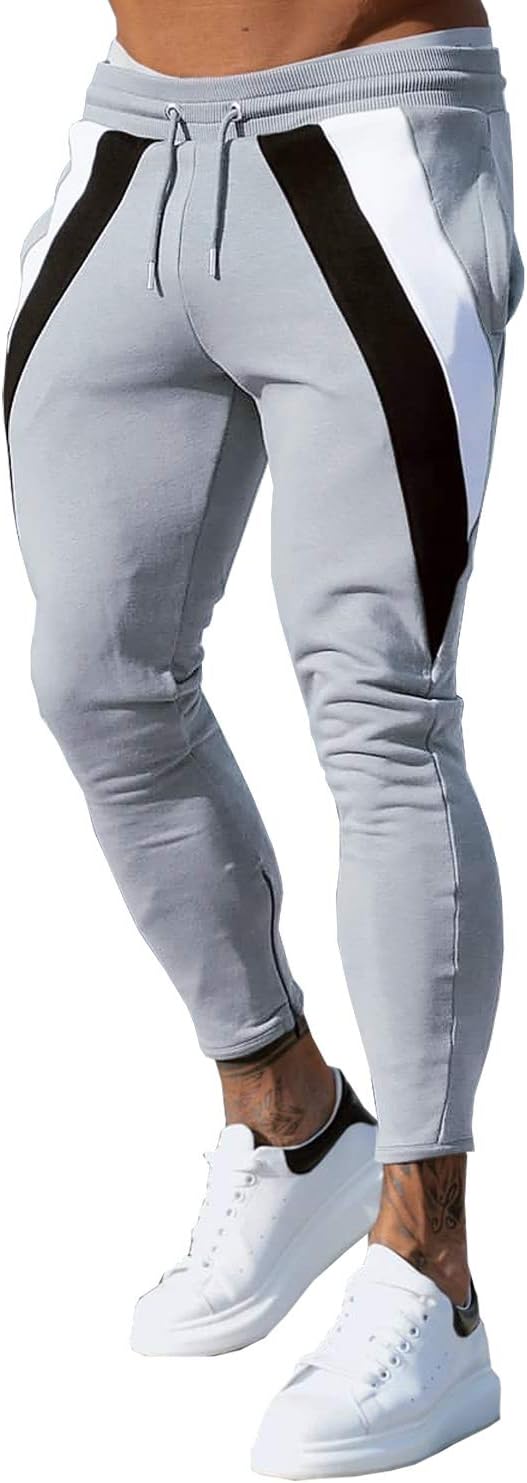 CANGHPGIN Men’s Sports&Casual Striped Jogger Pants, Athletic Cool Dry Tapered Sweatpants for Training, Running, Workout