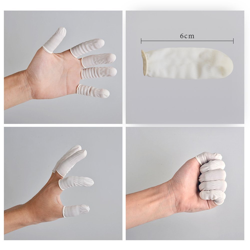 Disposable Latex Finger Cots Rubber,140g(Approx.205PCS) Fingertips