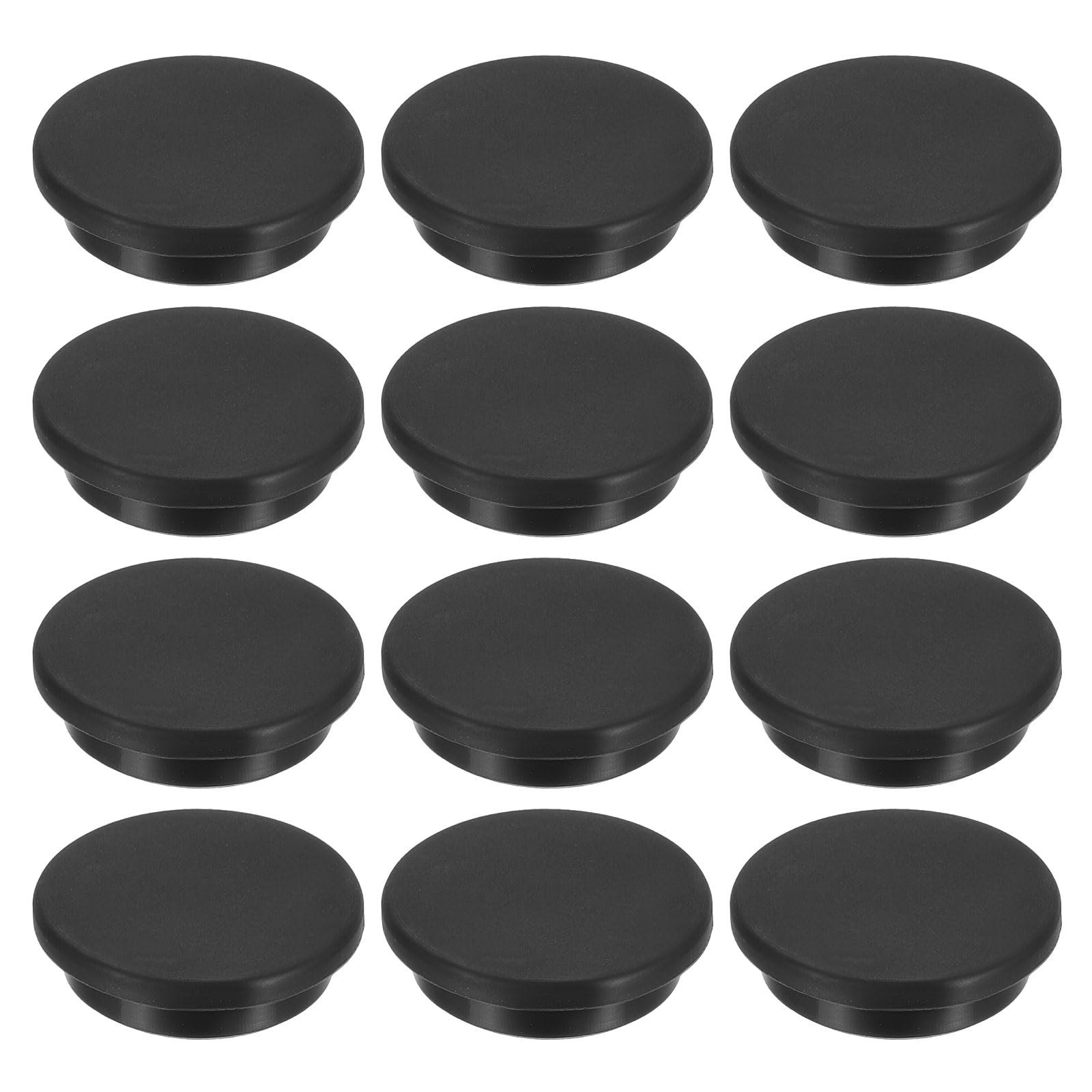 PATIKIL 31.3mm Diameter Rubber Hole Plugs, 12 Pcs Silicone Rubber Round Hole Stoppers for 30-31mm Hole, Black