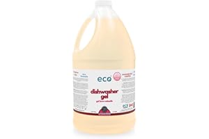 Eco Dishwasher Gel, 4 Litres, Plant-Based Dishwasher Detergent, Bulk Size, Fragrance-Free, Made in Canada