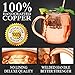 Benicci Moscow Mule Copper Mugs - 100% HANDCRAFTED - Food Safe Pure Solid Unlined Copper Mug 16 oz Gift Set with BONUS: Highest Quality Cocktail Copper Straws, Shot Glass and Spoon (Set of 2)