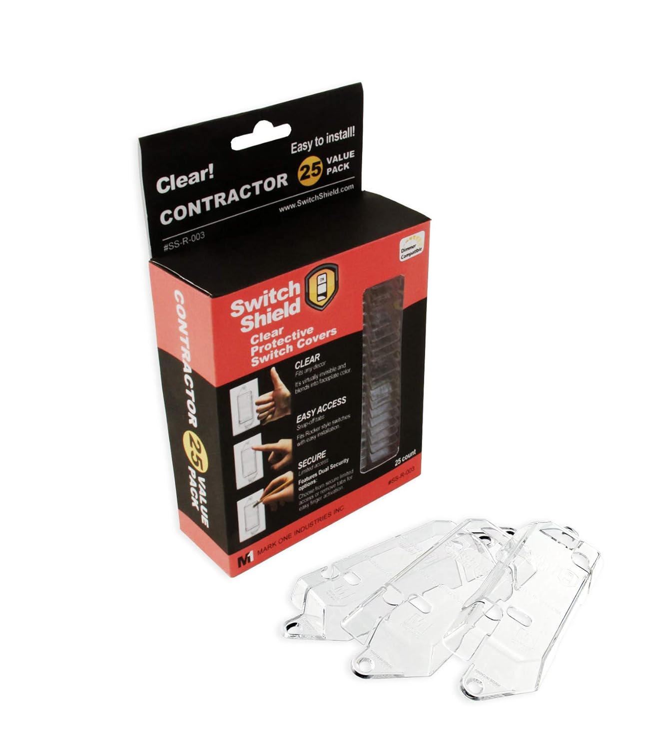 Clear Rocker Style 3 Pack Dual Option Wall Switch Guards Outlet Covers