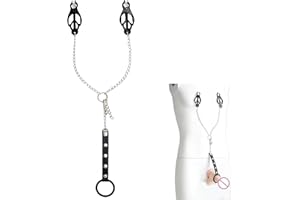 Penis Ring & Nipple Clamps Male Sex Toys, Silicone Cock Rings with Adjustable Nipple Clip Erection Sex Toy for Men Gay BDSM B