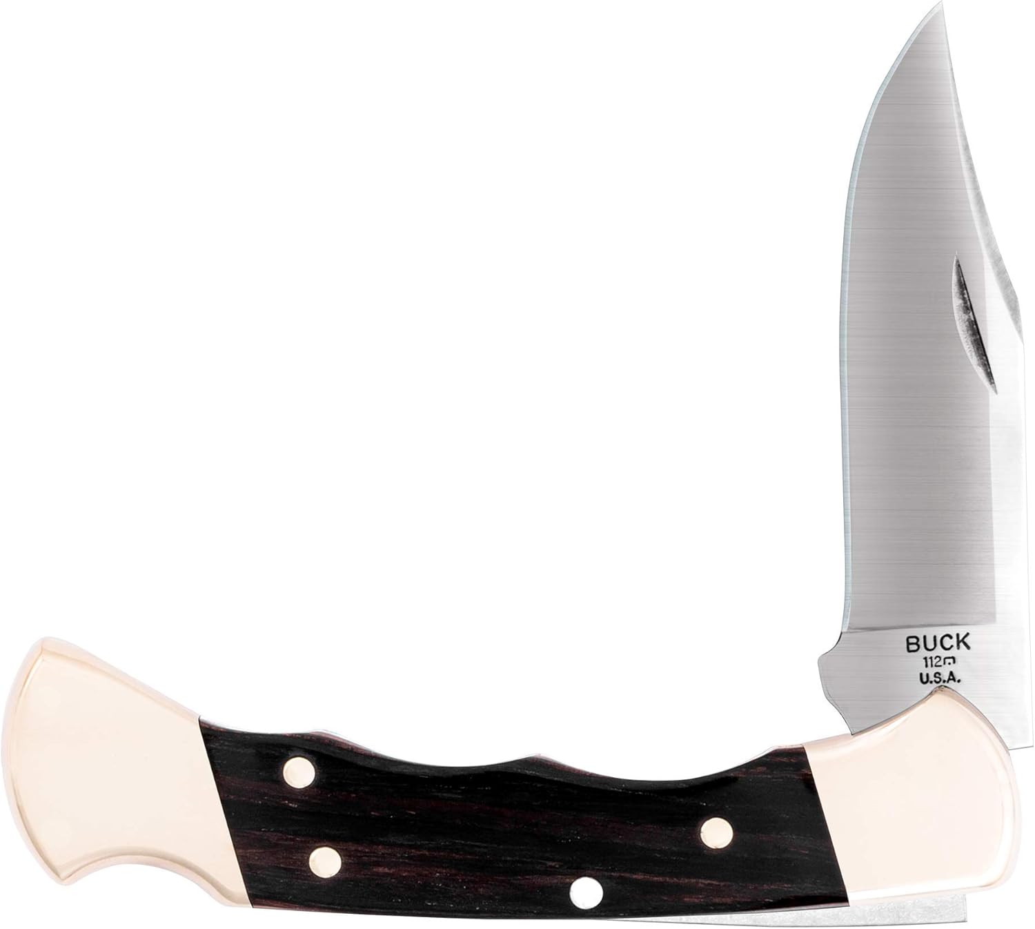 Buck Knives 112 Ranger Folding Knife with Finger Grooves and Leather Sheath : Hunting Folding Knives : Sports & Outdoors