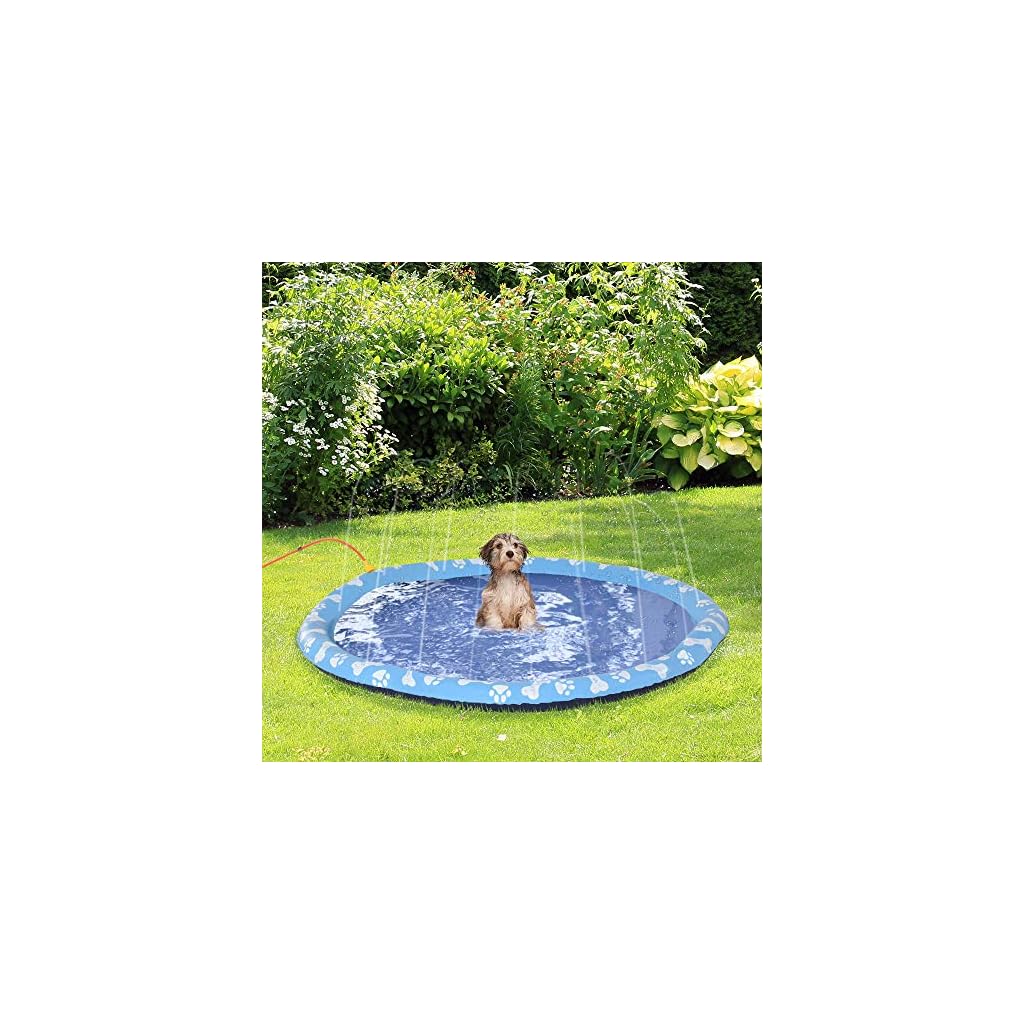 Pawhut Splash Pad 150cm Aspersor de Juegos de Agua con Rociador Tapete