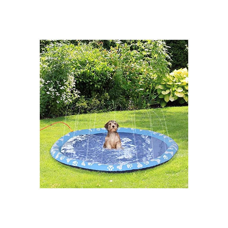 Pawhut Splash Pad 150cm Aspersor de Juegos de Agua con Rociador Tapete