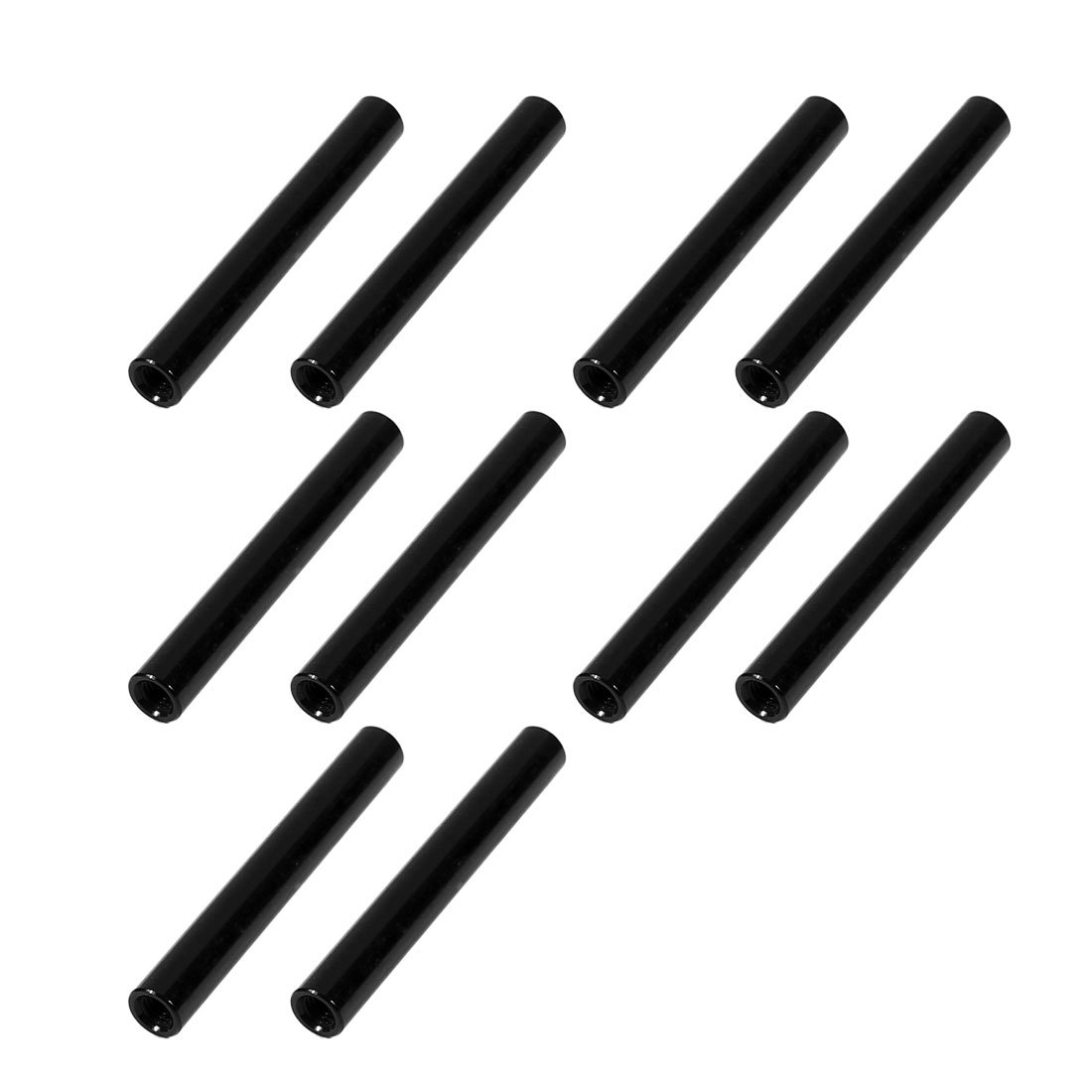 Sourcingmap 10Pcs M3 x 37mm Round Aluminum Column Alloy Standoff Spacer Stud Fastener for Quadcopter Black