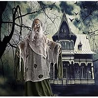 Haunted Hill Farm 5.5 ft. Standing Witch with Cane Halloween Prop | 5 Voice Greetings | Flashing Red Eyes | Touch Activated | Battery-Operated | Halloween Decoration | HHWITCH-7FLSA Haunted Hill Farm 5.5 ft. Standing Witch with Cane Halloween Prop | 5 Voice Greetings | Flashing Red Eyes | Touch Activated | Battery-Operated | Halloween Decoration | HHWITCH-7FLSA