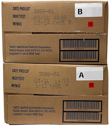 Amazon.com: USA MRE Full CASE of 12 Case A (Menus 1-12) : Sports