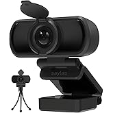 saylas 1080P Webcam for PC with Microphone, 100&deg; FOV, USB Webcam with Privacy Cover and Tripod, Plug&amp;Play Computer Camera for Online Calling, Zoom/Teams/Facetime