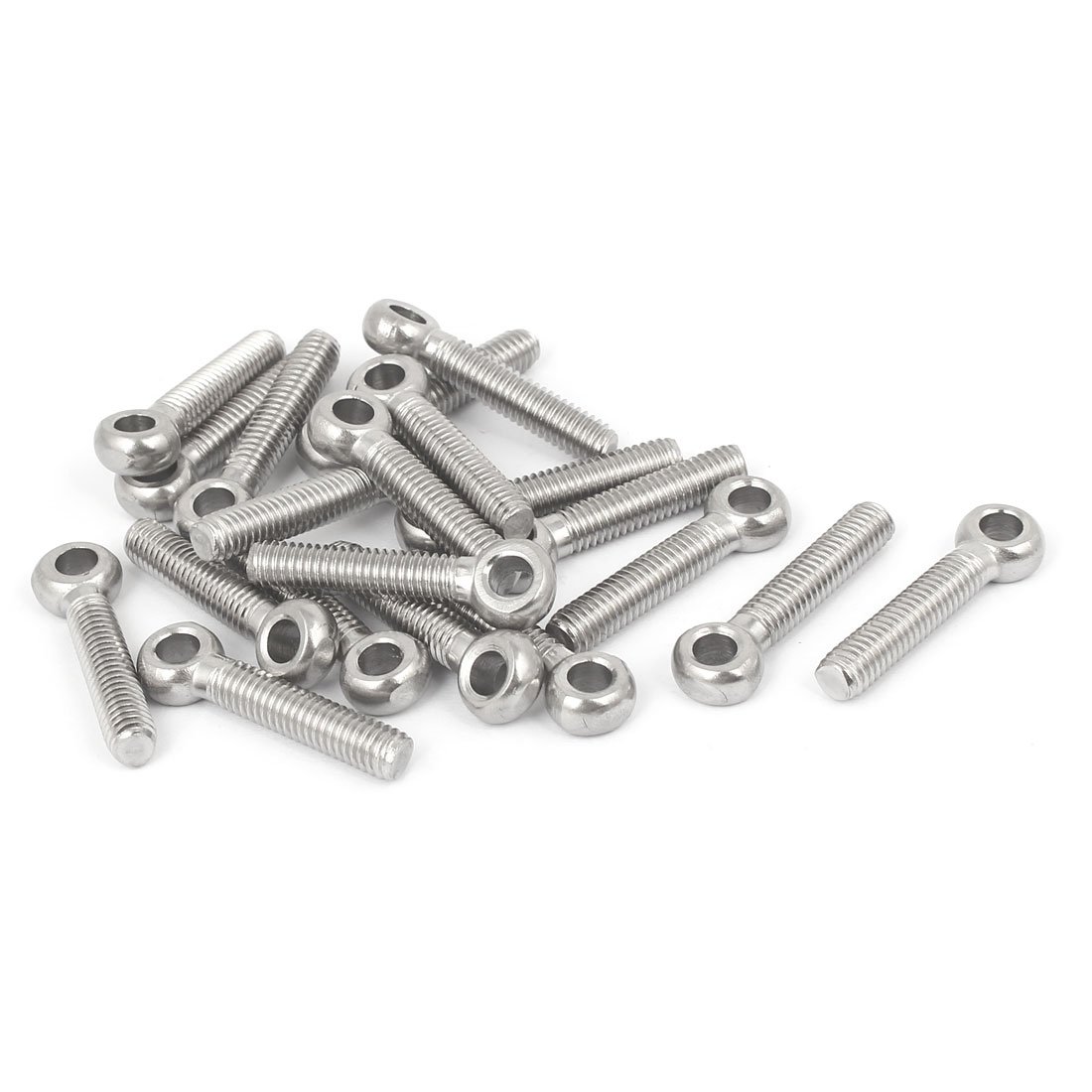 Sourcingmap M6 x 30mm 304 Stainless Steel Machine Shoulder Lift Eye Bolt Rigging 20pcs