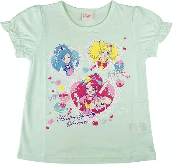 Amazon ヒーリングっど プリキュア 半袖 Tシャツ 夏物 綿100 バンダイ アパレル Mo Gstop02ミント 1cm Tシャツ カットソー 通販