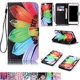 iPhone 7 Plus Case,iPhone 8 Plus Case,Firefish [Kickstand Feature] Durable Leather Flip Folio Wallet Case with Card Slot and Anti-scratch Protective Cover for Apple iPhone 7 Plus-Sunflower