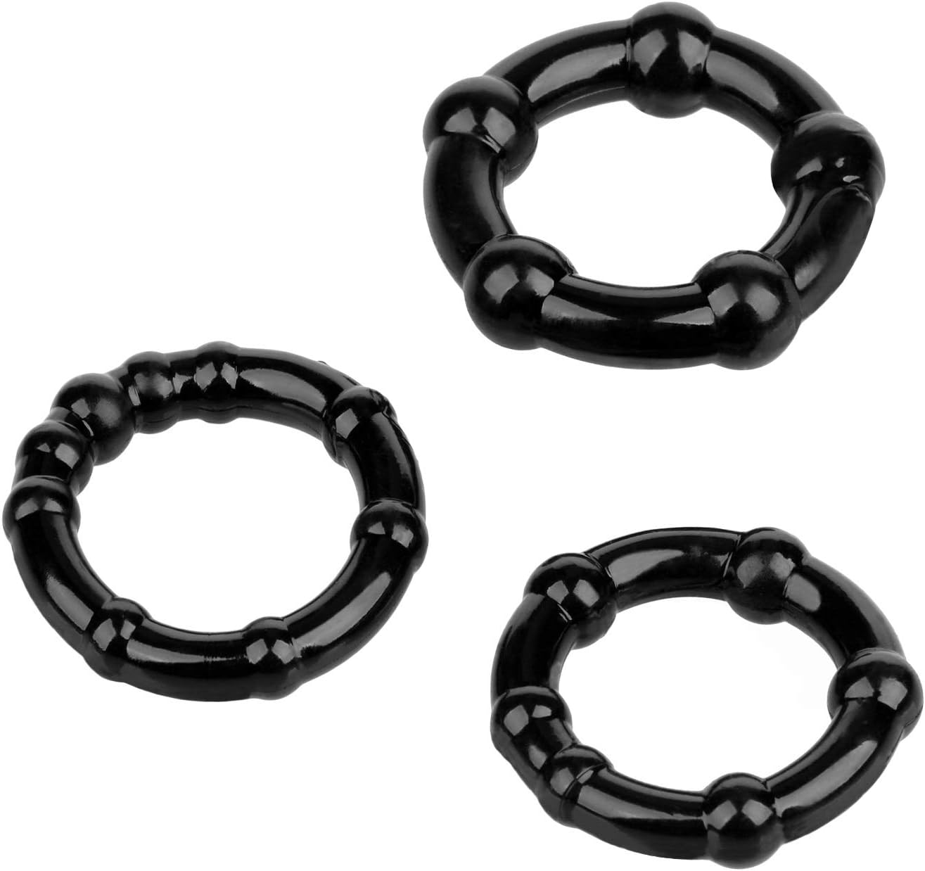 CPHST Exercise Bands - 3 Different Size - Flexible -Time Delay - Premium Quality Silicone Black NO-7