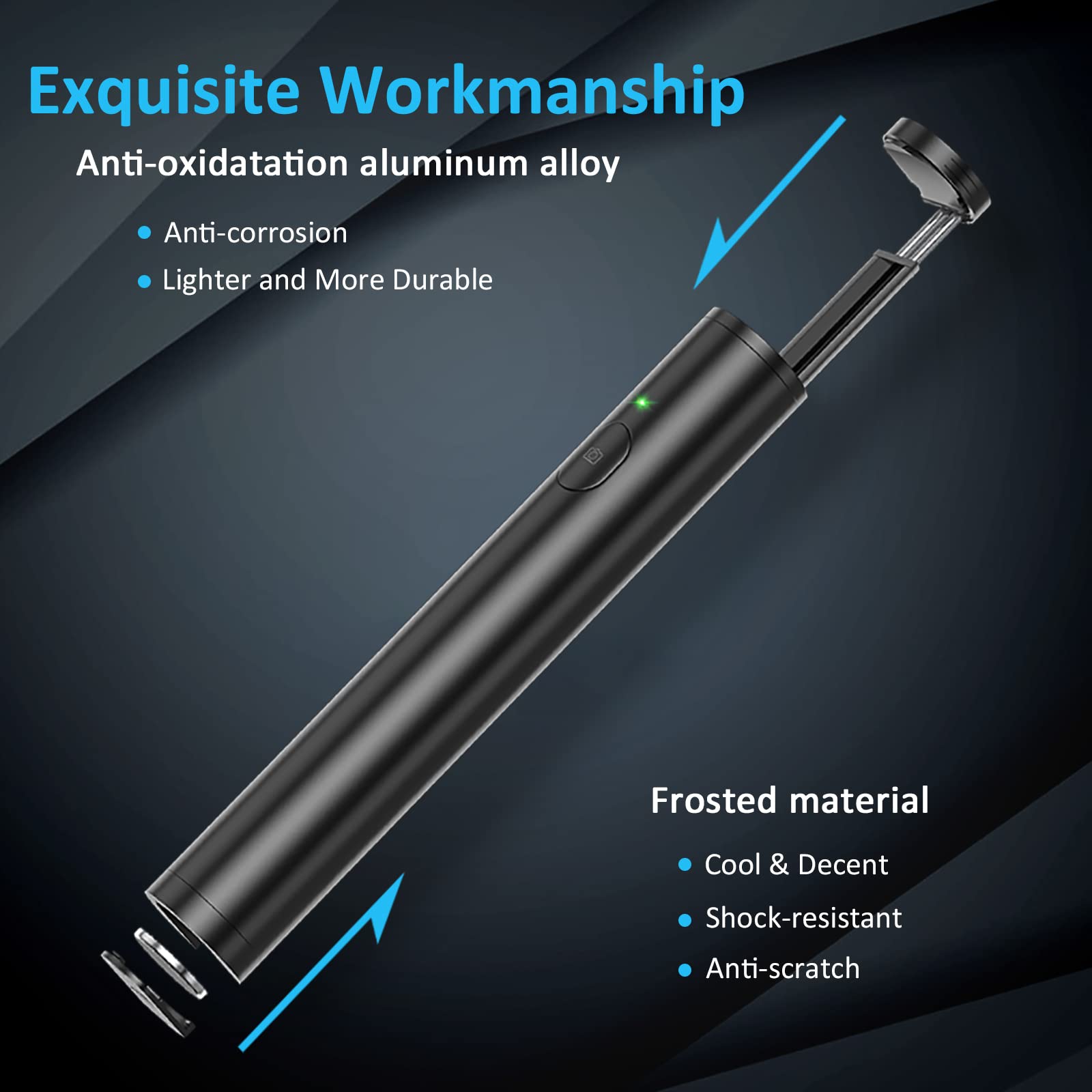 Selfie Stick Bluetooth, Lightweight Aluminum All in One Extendable Selfie Sticks Compact Design, Compatible with iPhone 17/16/15/14 Pro Max/14 Pro/14/14 Plus/13 Pro Max/13 Pro, Galaxy S22
