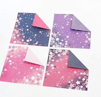Leisial 60 Stücke Origami Papier Weihnachten Faltpapier Sakura Papierkran Blumen Faltpapier Klee 1515 Cm