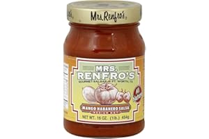 Mrs. Renfro's Mango Habanero Salsa, Salsa for Dips, Appetizers and Entrees, Gluten Free, No Added Sugar, Non-GMO, 473ml