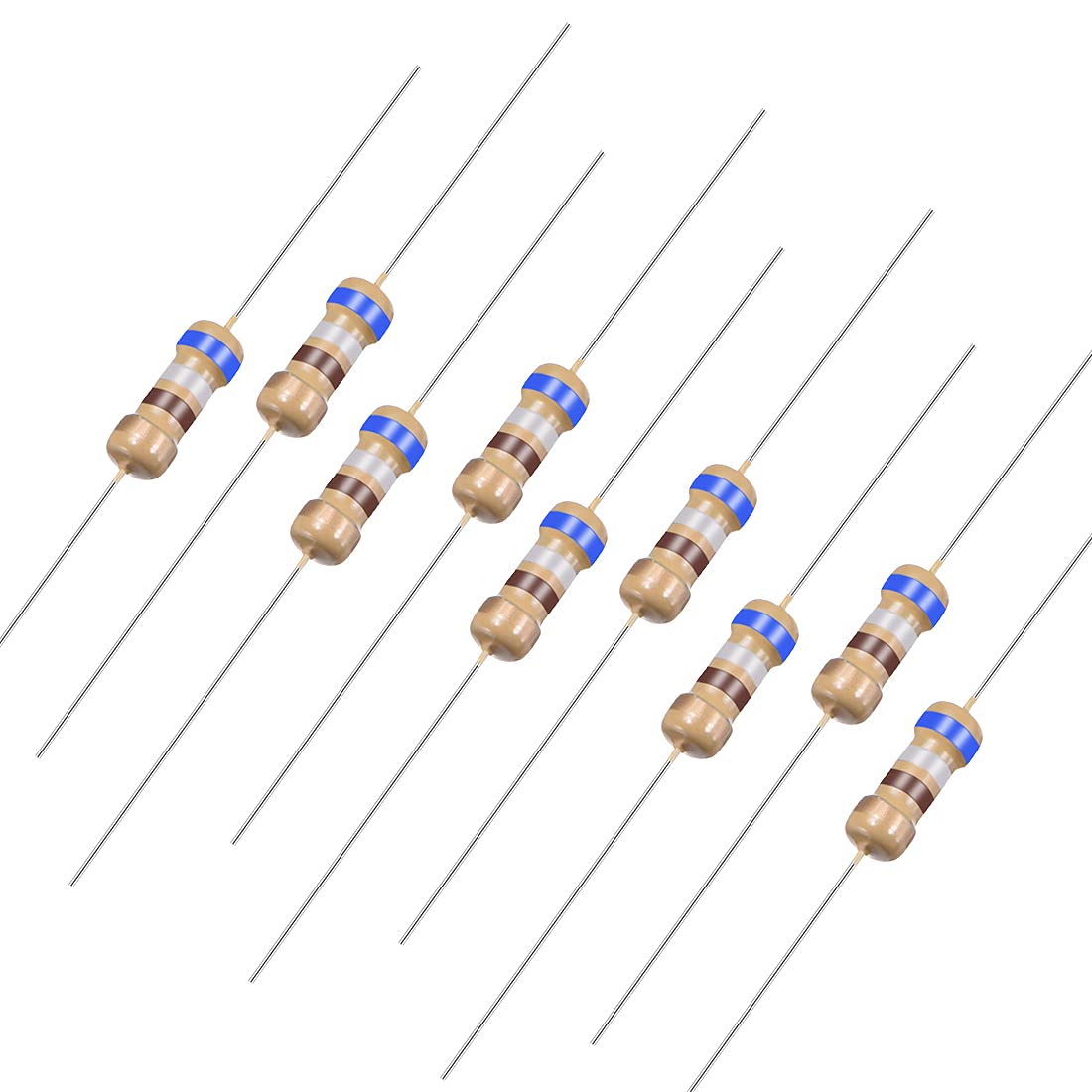 sourcingmap 100Pcs 680 Ohm Resistor, 1/4W 5% Tolerance Carbon Film Resistors, 4 Bands for DIY Electronic Projects and Experiments