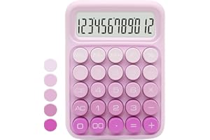 Gradient Pink Calculator, UPIHO Standard Calculator,12 Digit Display and Big Buttons,Pink Office Supplies and Desk Accessories,Cute Office and School Accessory