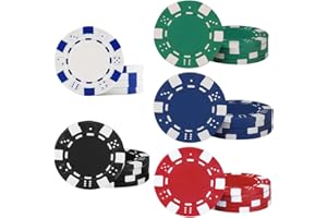 CUNHUY 11.5 Gram Bulk Chip Accessories, 10 Pcs Professional Poker Chip, Casino Poker Chips,Clay Composite Casino Poker Chips for Casino Card Games Texas Holdem
