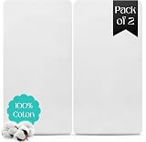Sasma Home Pack of 2 Jersey Cotton Crib Fitted Sheets White 50x85cm view 3