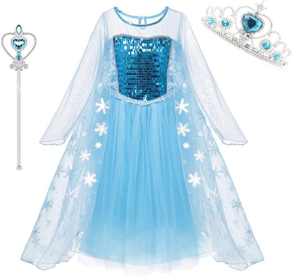 DXYtech Princess Costumes Sequins Dress Up Party Outfit for Toddler Girls