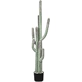 bimiti Artificial Cactus 51 Inch Tall Faux Cactus Plant with Black Planter Realistic Faux Plants 4.3Ft Cactus Plant Indoor Outdoor Fake Cactus Tree for Home Office