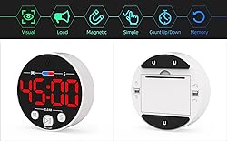 Large LED Digital Timer, Magnetic Countdown Loud