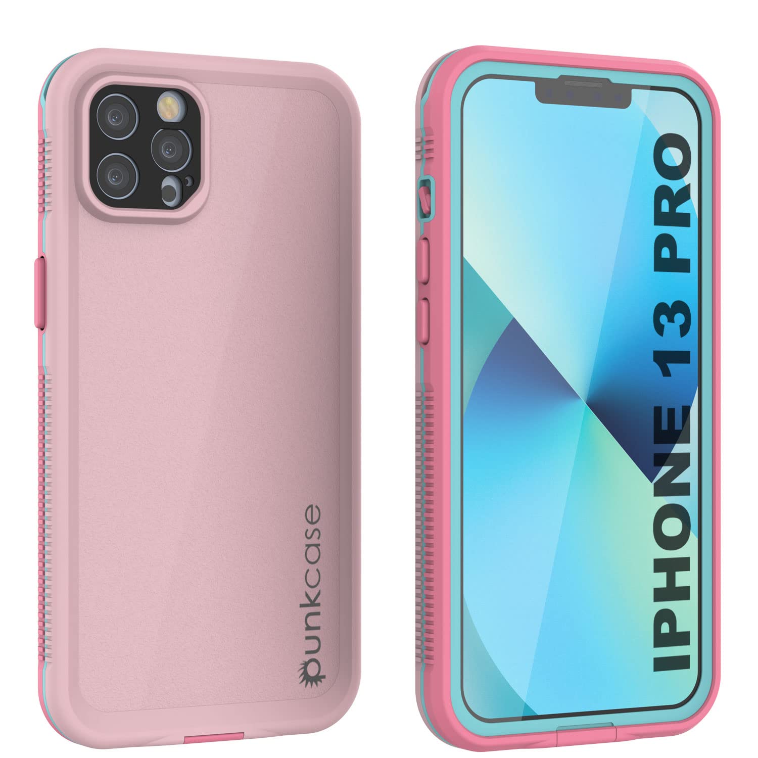 Punkcase Designed for iPhone 13 Pro Waterproof Case [Aqua Series] [Slim Fit] [IP68 Certified] [Shockproof] [Dirtproof] [Snowproof] Armor Cover for iPhone 13 Pro (2021) (6.1") [Pink]