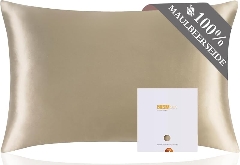 ZIMASILK 100% Mulberry Silk Pillowcase 19 Momme 6A 600TC Taupe 50x70