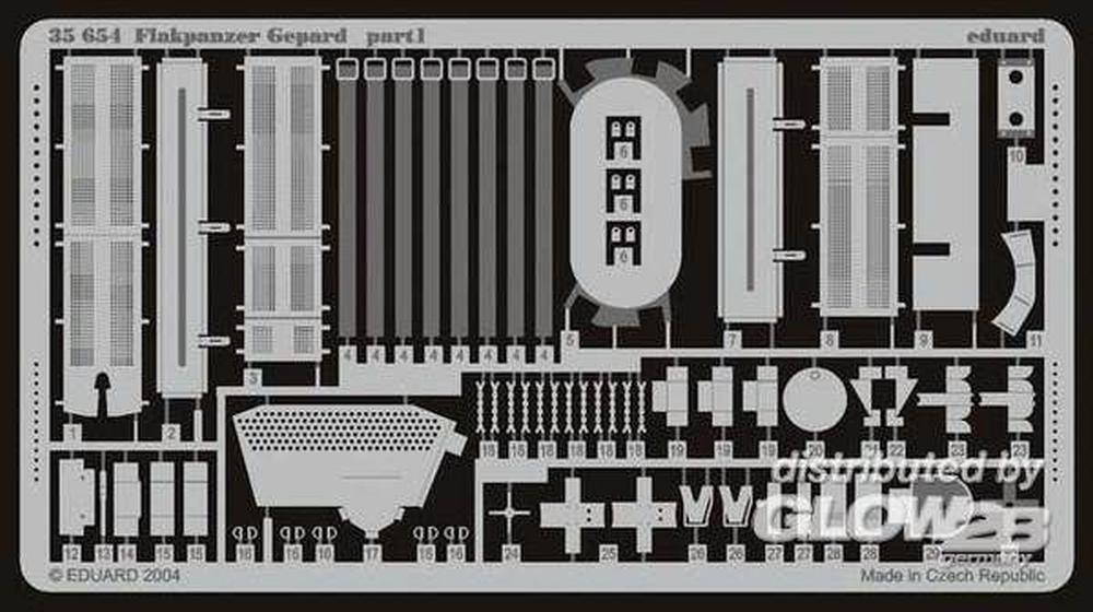 Eduard Accessories 35654 Model Building Accessories German Army Flaktank Cheetah Photo Etching Set