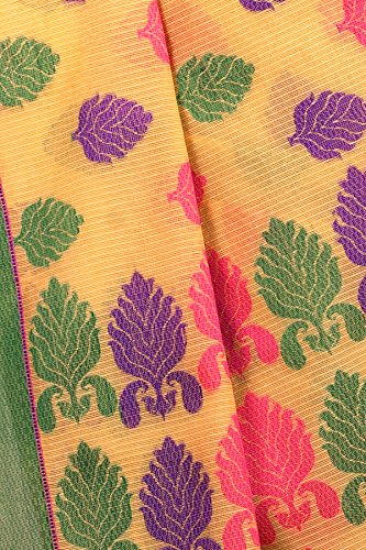 Chandrakala Women's Cotton Banarasi Saree with Blousepiece - Image 8
