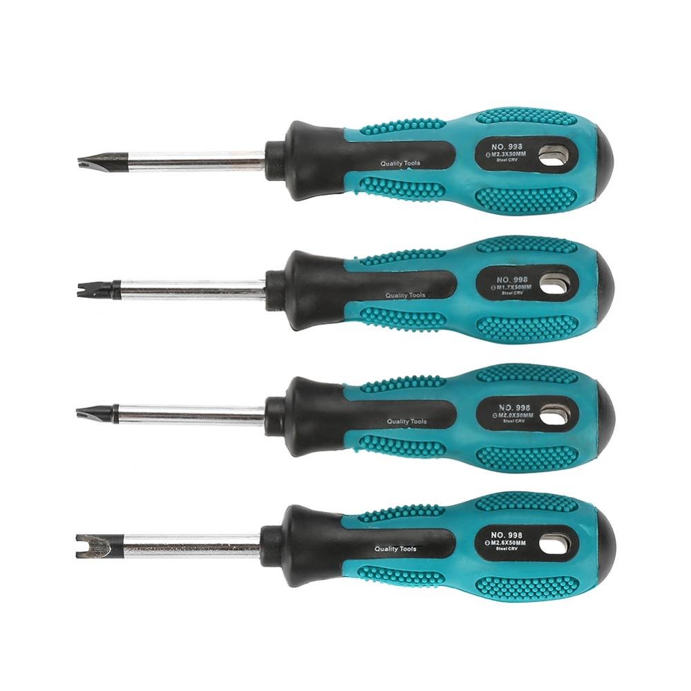Magnetic U Fork Screwdriver, U Fork Type CRV Screw Driver Precision Screwdriver Set Electronics Repair Tool Multifunctional Hand Tool Screwdriver Repair Tool DIY Tool 4pcs