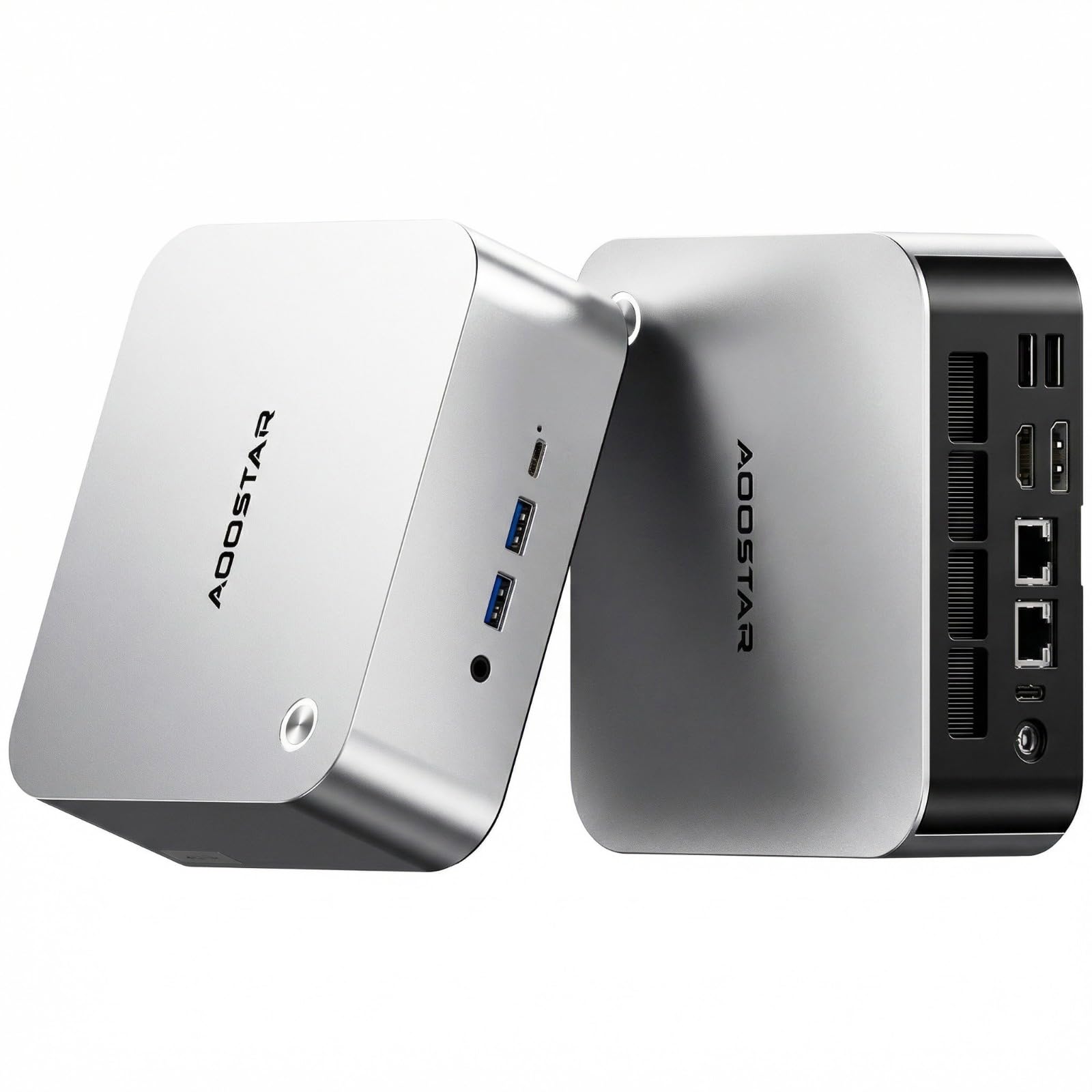 AOOSTAR MACO Mini PC AMD Ryzen 7 6850H (Beat 7735HS/7730U/6800H, hasta 4,7 GHz), 24 GB LPDDR5 RAM+ 1 TB PCIe4.0 NVMe SSD, 3 ranuras M.2, LAN dual de 2,5 G, USB4 dual, OCuLink, pantalla 4K de 4 pantallas